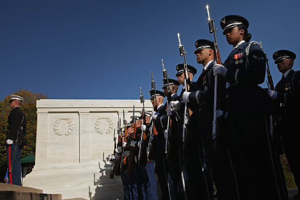 VP Biden Lays Wreath At Arlington National Cemetery On Veterans Day
