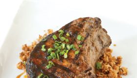Double-Cut Pork Chop and Dirty Rice