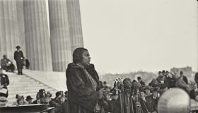 Marian Anderson (1897-1993) African American contralto singing at the Lincoln Memorial, Washington, Easter Sunday, 1939.