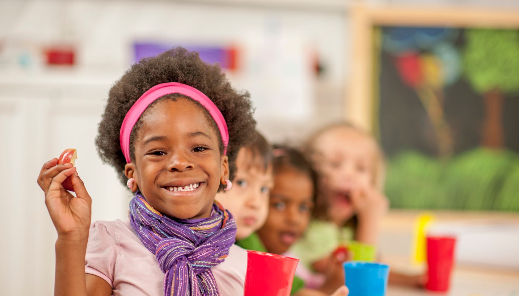 Children Eating Lunch at School
