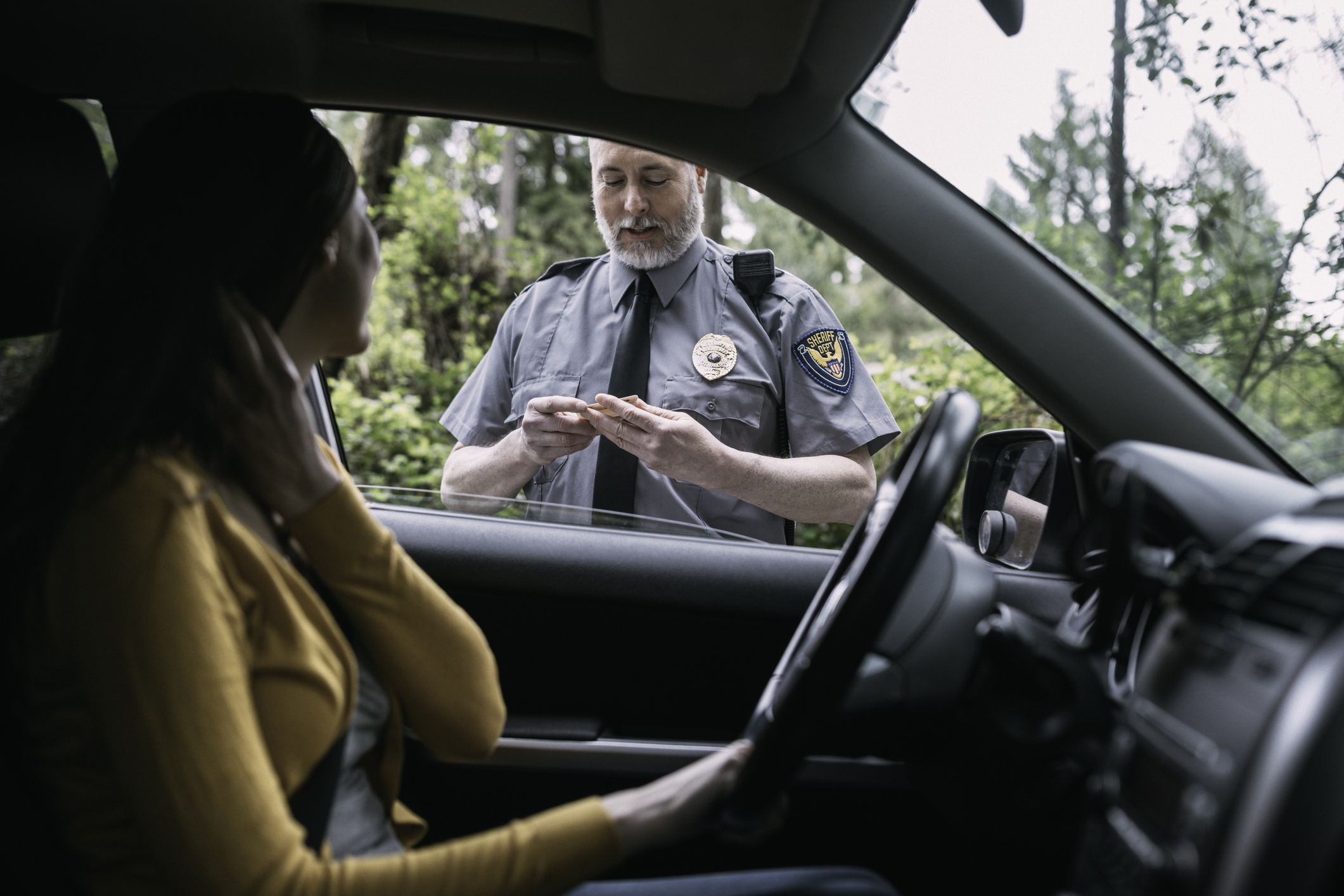 Police Officer Making Traffic Stop