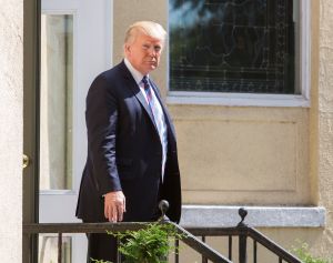 President Trump Attends Church Service On National Day Of Prayer