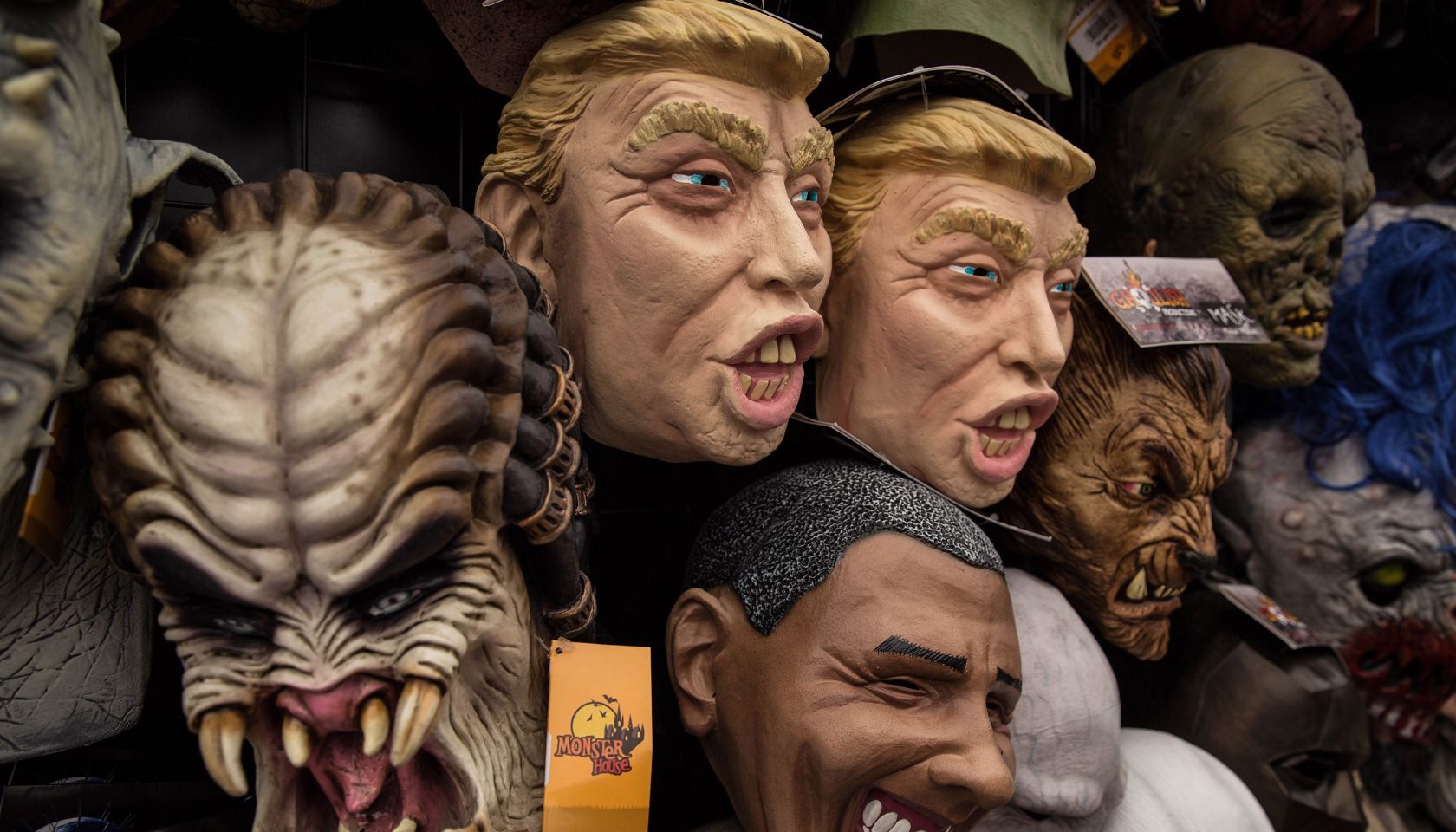 Masks of Donald Trump for sale in Mexico City