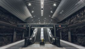 escalator in station