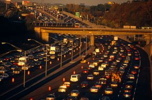 USA - Atlanta - Slow commuter traffic on the interstate