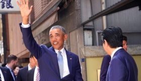 Former U.S. President Barack Obama Meets Japanese Prime Minister Shinzo Abe