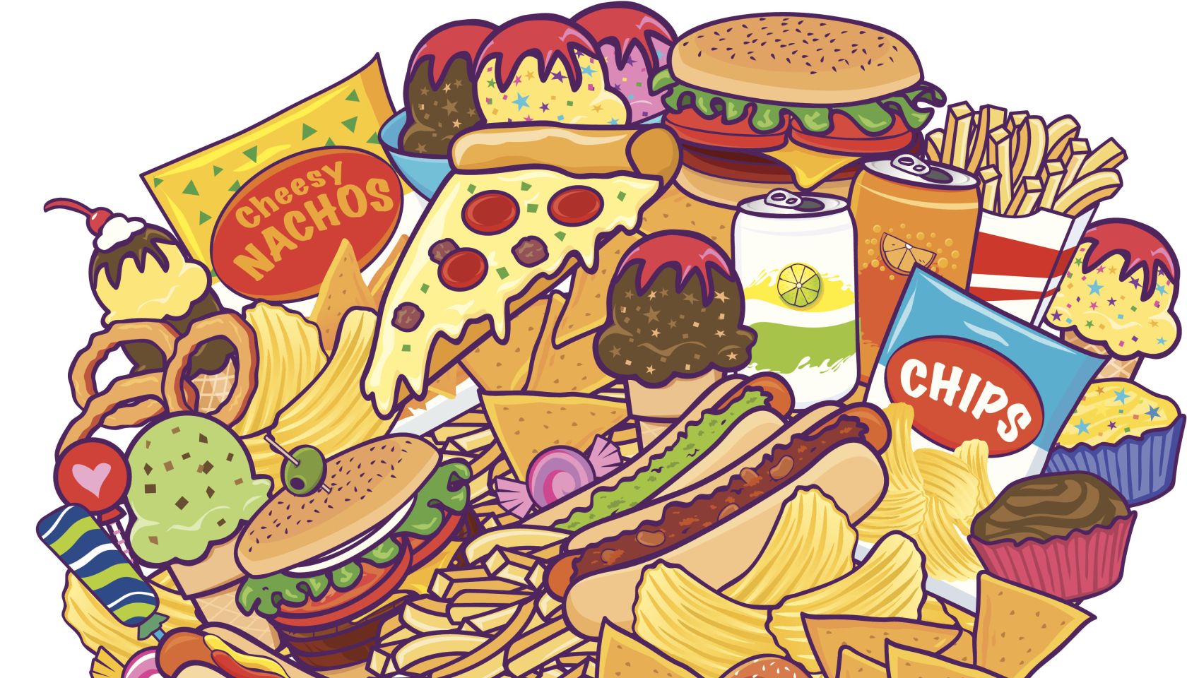 Black Cartoon Woman Thnking Of Food