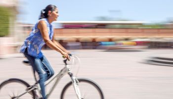 Latina woman, cycling
