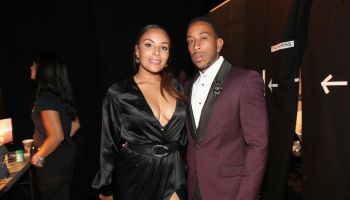 Model Eudoxie Mbouguiengue and host Ludacris attend the 2017 Billboard Music Awards