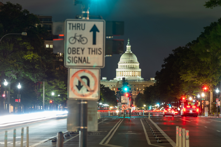 US Capitol Downtown DC at Night