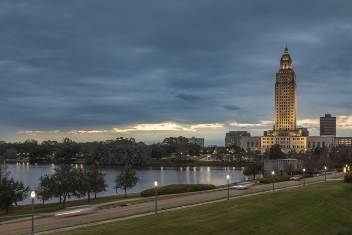 Baton Rouge State Capitol at Dawn