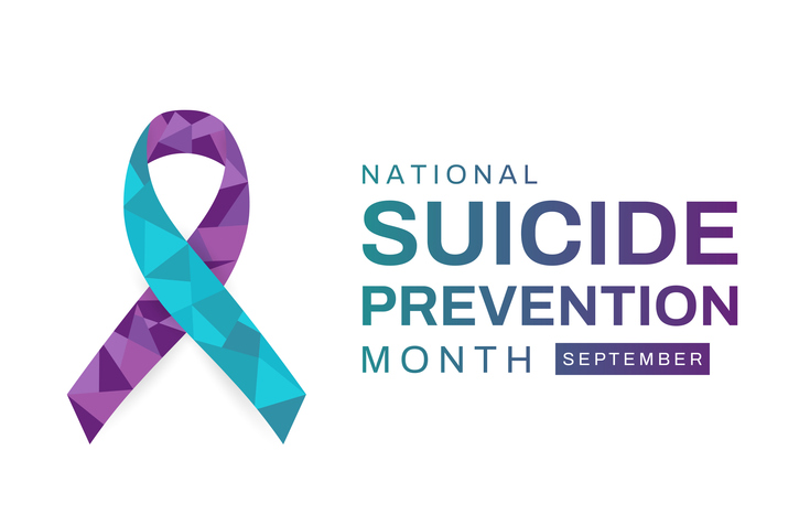 National Suicide Prevention Month card, September. Vector